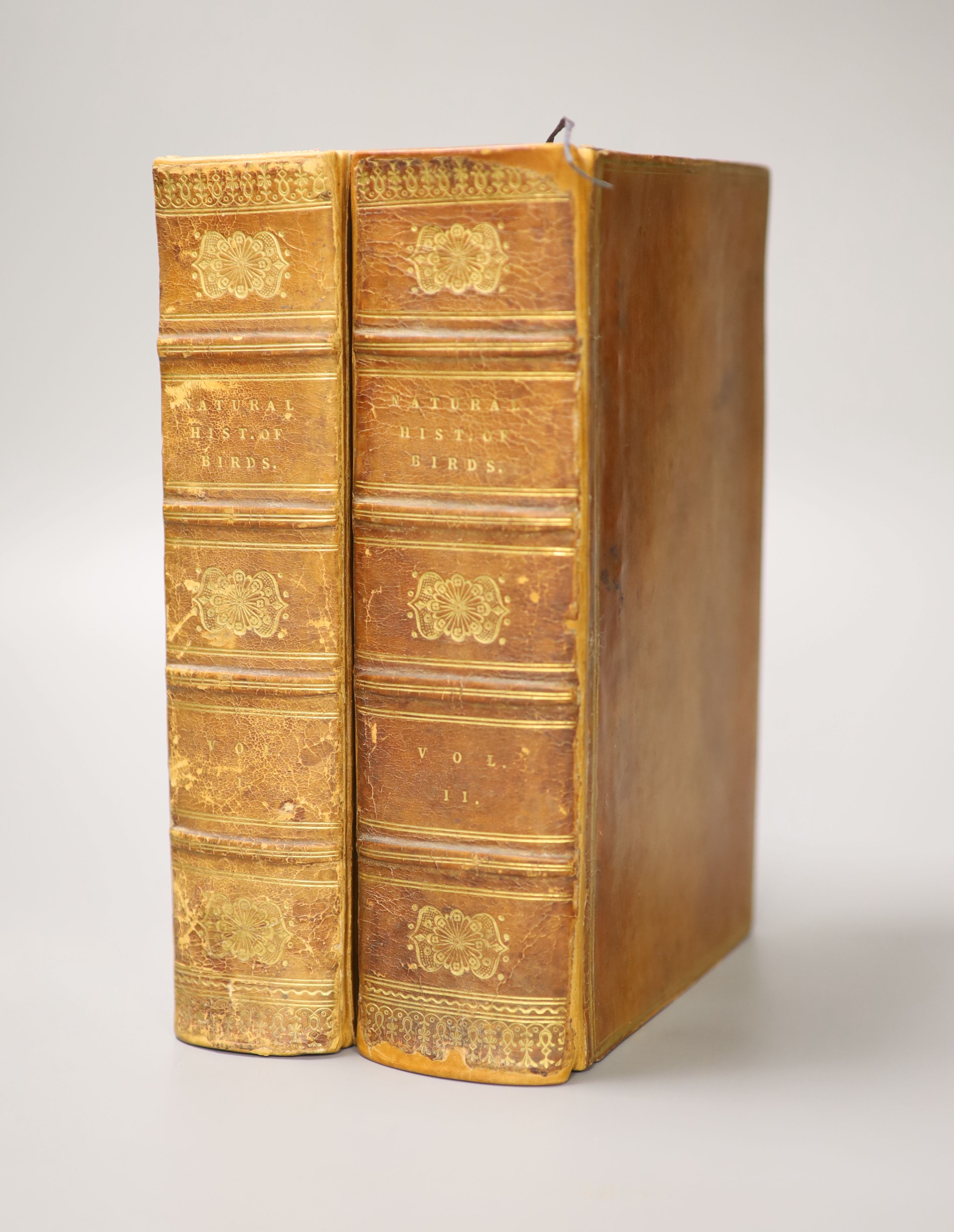 Natural- The Natural History of Birds, from the works of the Best Authors, 2 vols, 8vo, calf, joints strengthened, with 148 hand-coloured plates, Brightly and Childs, and T. Kinnersley, Bungay, 1815